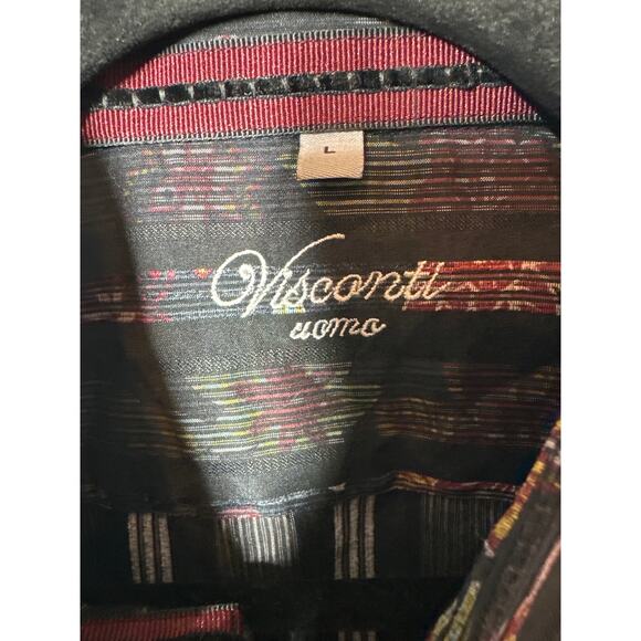 Luchiano Visconti Textured Cotton Casual Button Down Mens Long Sleeve Shirt L - Picture 5 of 12